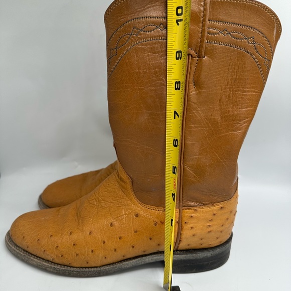 Justin Vintage Ostrich Leather Western Boots Women’s Size 6 B - Picture 9 of 10